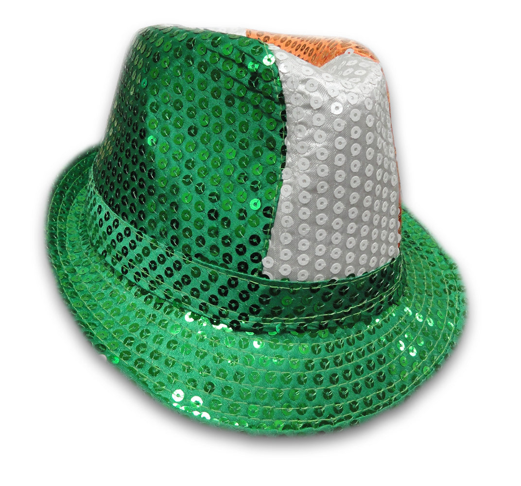 Tri-Color Fedora Hat - Irish Sequin Party Hat