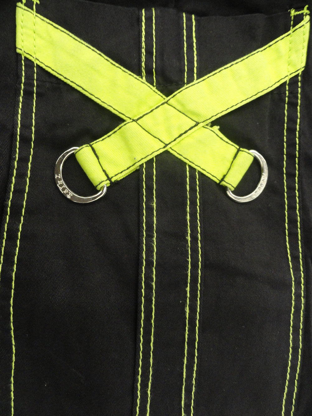 Tripp Darkstreet NYC - "Biohazard" Bondage Pants With Zip Off Legs to Shorts (Black/Lime Green)