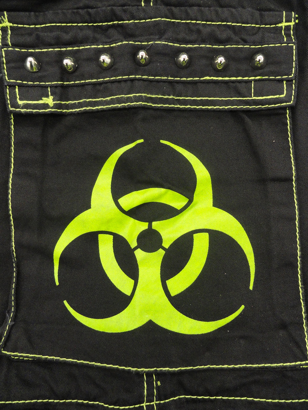 Tripp Darkstreet NYC - "Biohazard" Bondage Pants With Zip Off Legs to Shorts (Black/Lime Green)