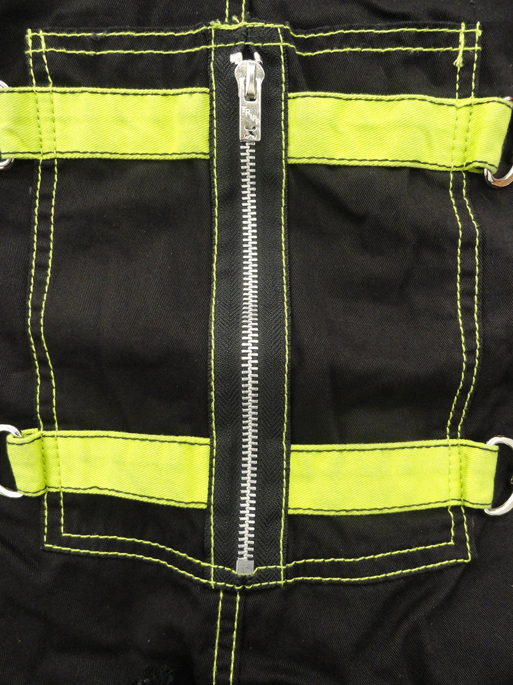 Tripp Darkstreet NYC - "Biohazard" Bondage Pants With Zip Off Legs to Shorts (Black/Lime Green)