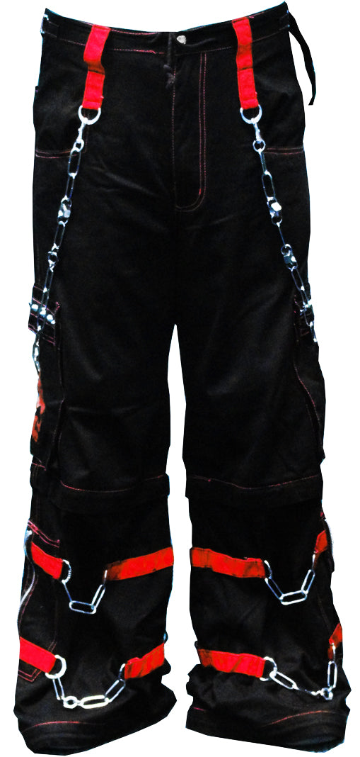 Tripp Darkstreet NYC - "Electro Skull" Bondage Pants (Black/Red)