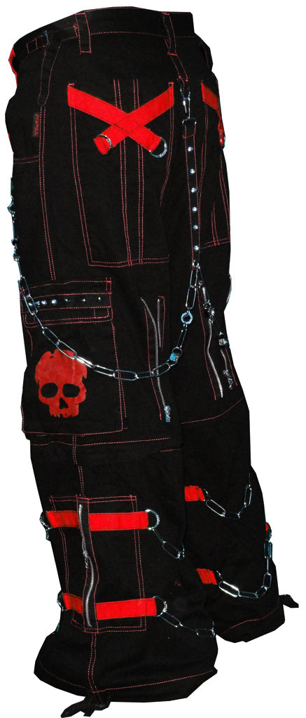 Tripp Darkstreet NYC - "Electro Skull" Bondage Pants (Black/Red)