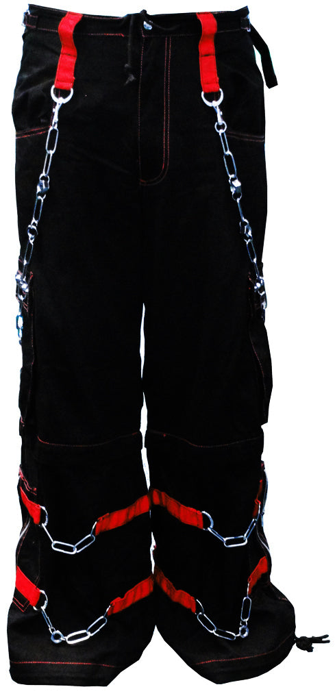 Tripp Darkstreet NYC - "Electro Skull" Bondage Pants (Black/Red)