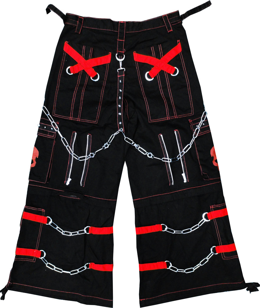 Tripp Darkstreet NYC - "Electro Skull" Bondage Pants (Black/Red)