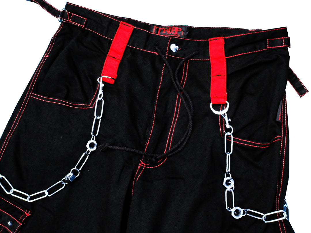 Tripp Darkstreet NYC - "Electro Skull" Bondage Pants (Black/Red)