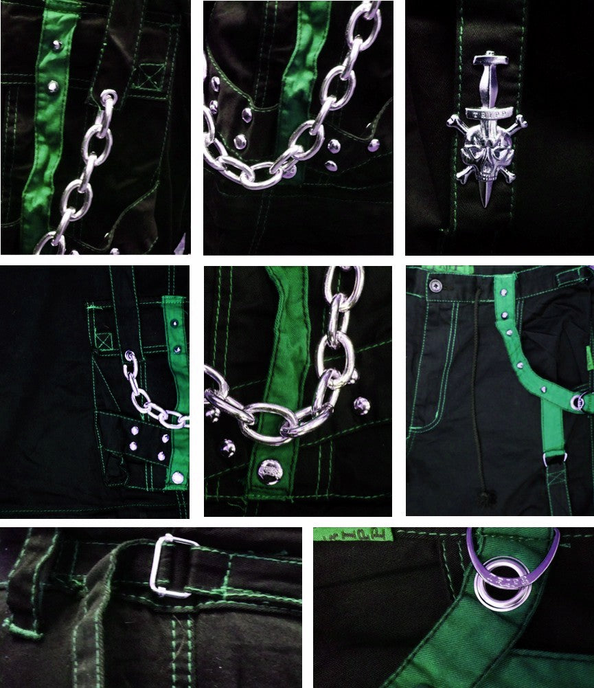 Tripp Darkstreet NYC - "Fallout" Bondage Pants (Black / Green)