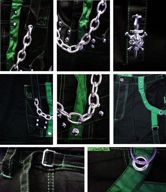 Tripp Darkstreet NYC - "Fallout" Bondage Pants (Black / Green)