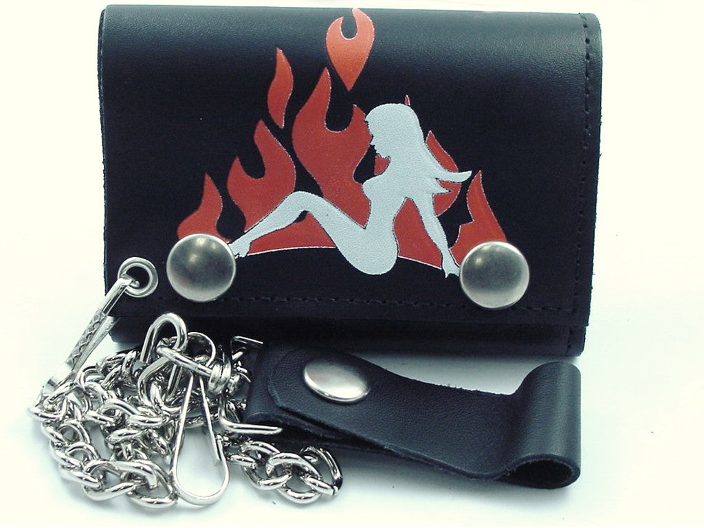Trucker Babe Genuine Leather Chain Wallet