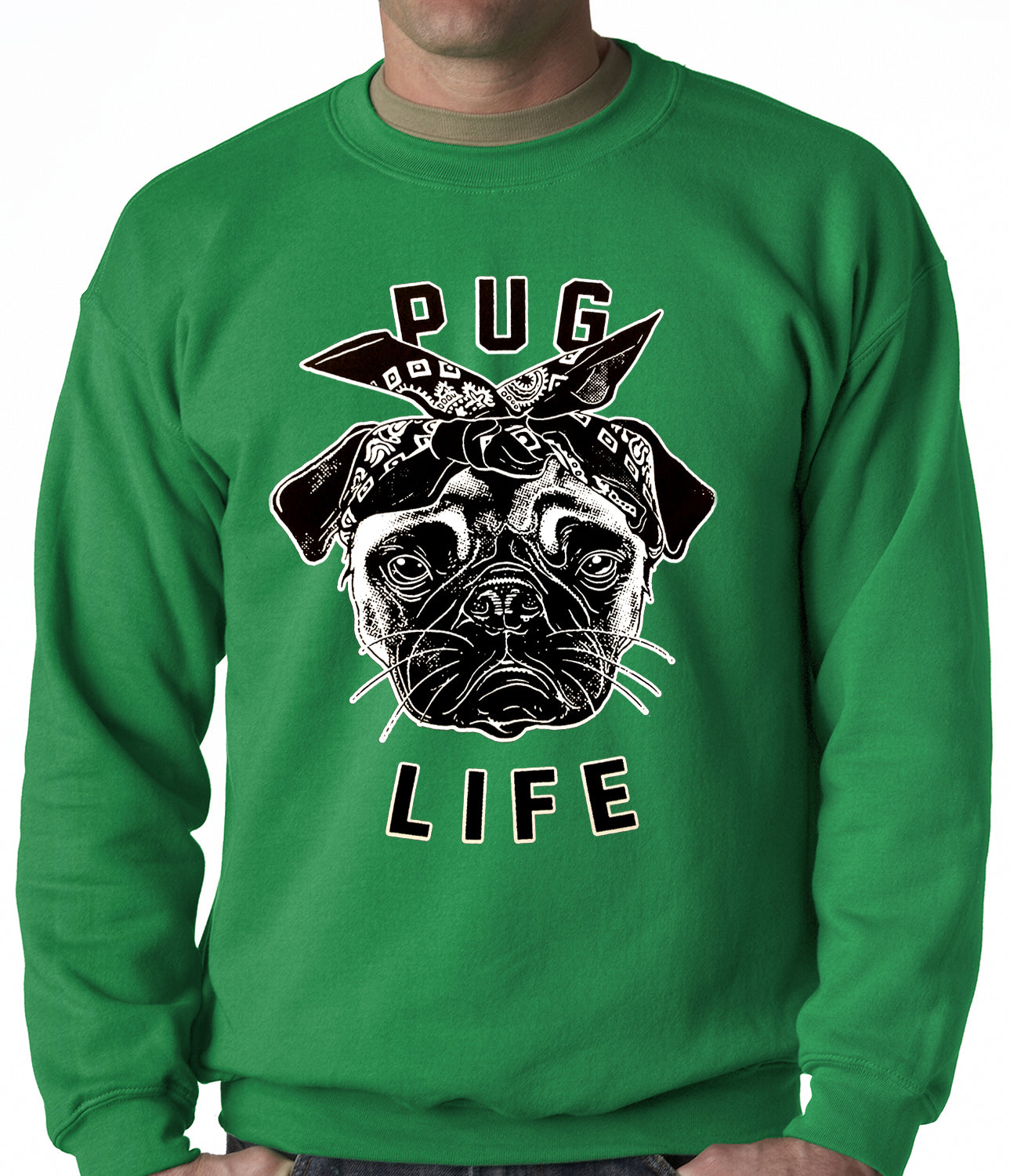 Tupug Pug Life Adult Crewneck