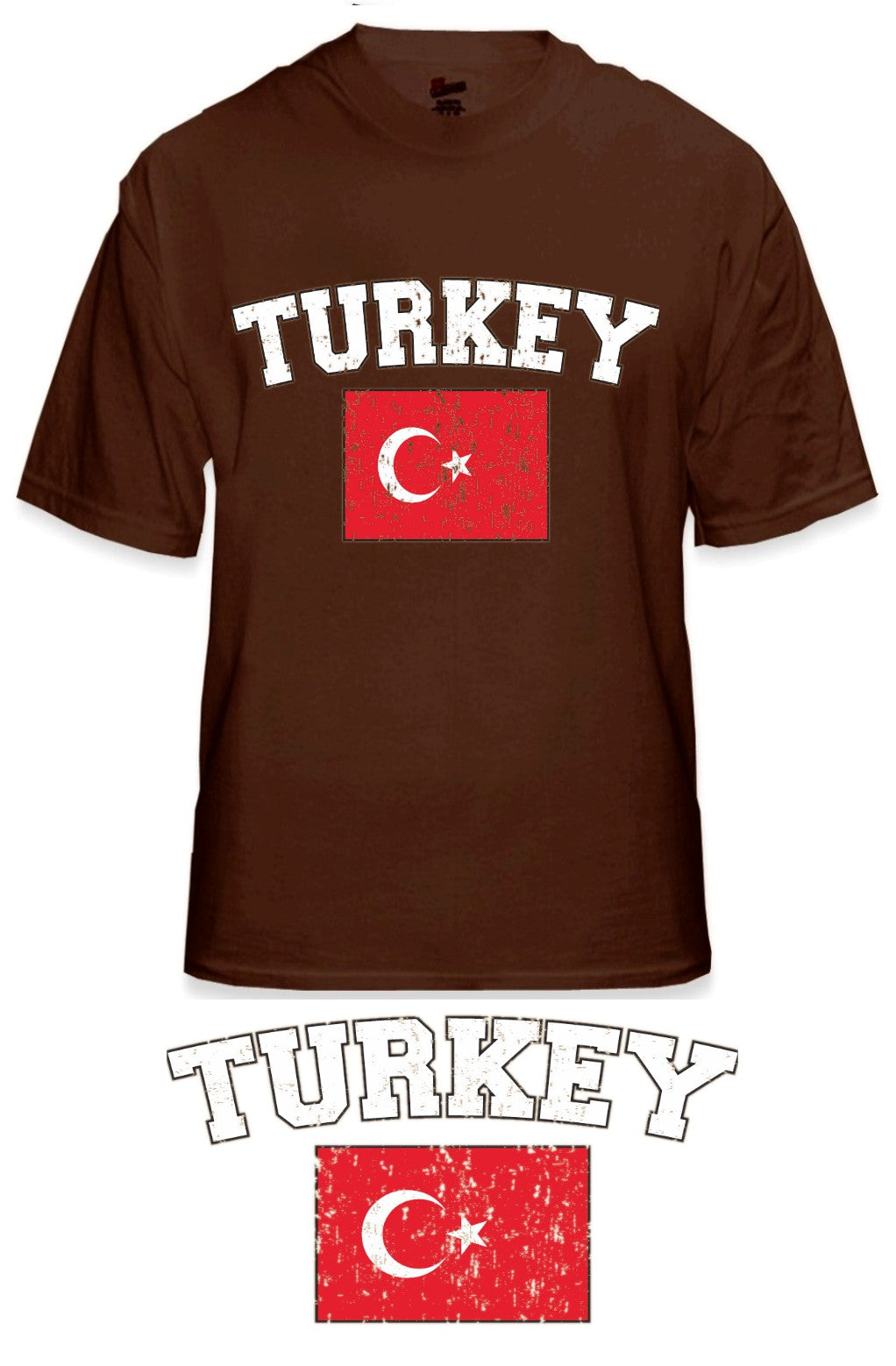 Turkey Vintage Flag International Mens T-Shirt