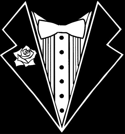 Tuxedo Shirt - Girls Tuxedo With White Flower (Black)