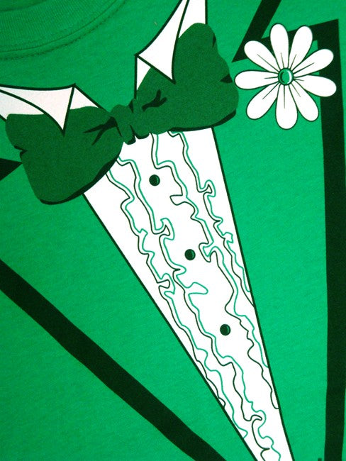 Tuxedo Shirt - Men's Irish Green Tuxedo T-Shirt With Ruffles