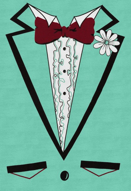 Tuxedo Shirt - Men's Light Green Tuxedo T-Shirt With Ruffles