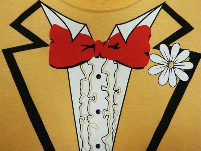 Tuxedo Shirt - Men's Yellow Tuxedo T-Shirt With Ruffles