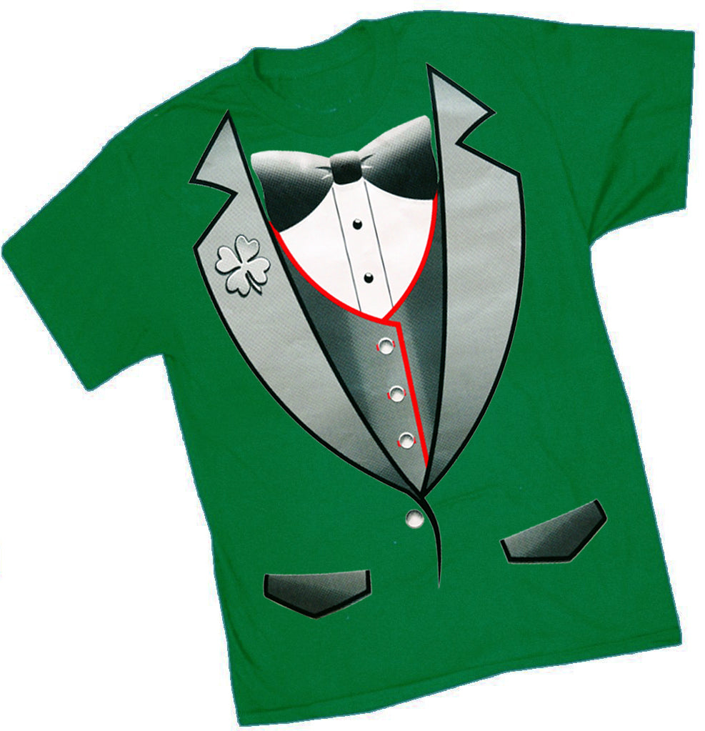 Tuxedo Shirts - 4 Leaf Clover Lapel Men's Tuxedo T-Shirt