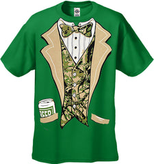 Tuxedo Shirts -- Camouflage Beer Can Tuxedo  T-Shirt