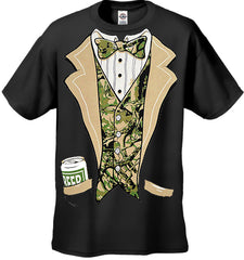 Tuxedo Shirts -- Camouflage Beer Can Tuxedo  T-Shirt