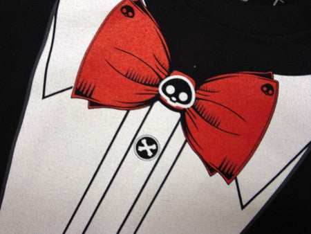 Tuxedo T-Shirts - Skull & Crossbones Gothic Tuxedo T-Shirt Zoom View