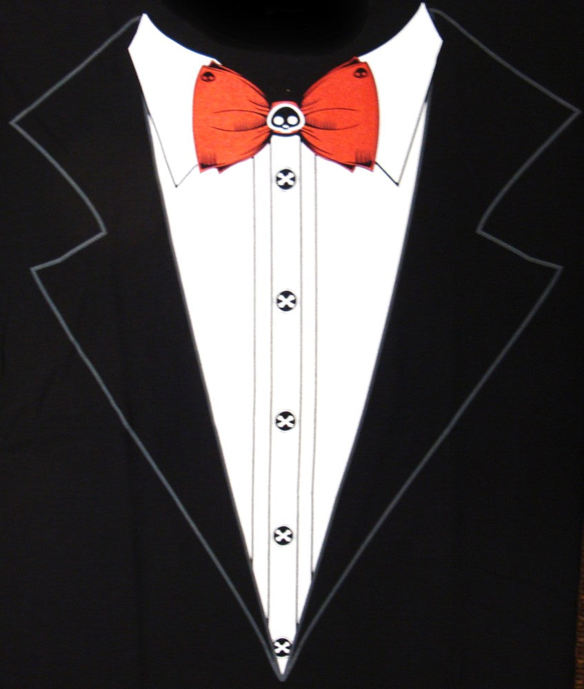 Tuxedo T-Shirts - Skull & Crossbones Gothic Tuxedo T-Shirt Zoom View