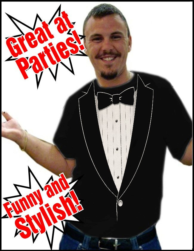 Tuxedo T-Shirts - "The Classic" Black Tie Tuxedo T-Shirt