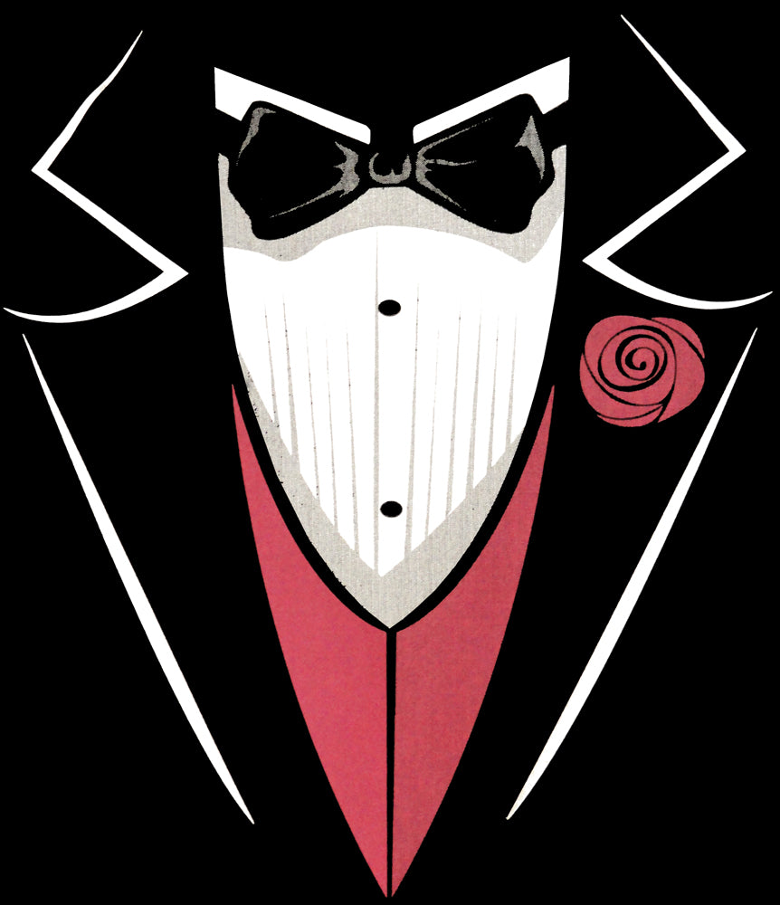 Tuxedo T-Shirts - Tuxedo With Pink Vest And Flower Girl's T-Shirt (Black)
