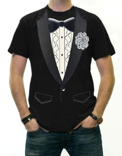 Tuxedo Tees - Retro Ruffled Tuxedo T-Shirt