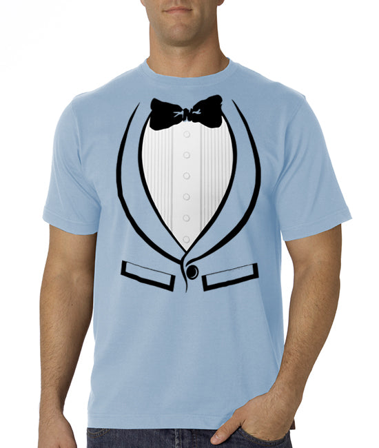 Tuxedo TShirts - Light Blue 70's Old School Men's Tuxedo