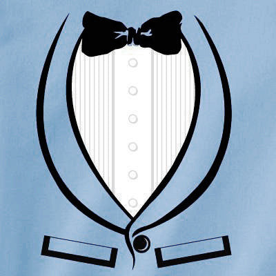 Tuxedo TShirts - Light Blue 70's Old School Men's Tuxedo