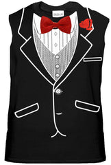 Tuxedo TShirts - Mens All Occasion Formal Sleeveless Tuxedo Shirt