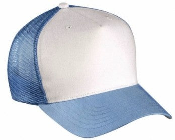 Two Tone Trucker Hats - Light Blue Blank Trucker Cap