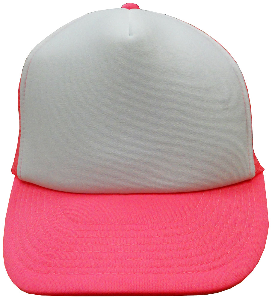 Two Tone Trucker Hats - Neon Pink Trucker Cap