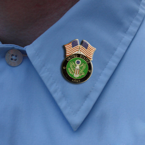 U.S. Army And Flags Lapel Pin