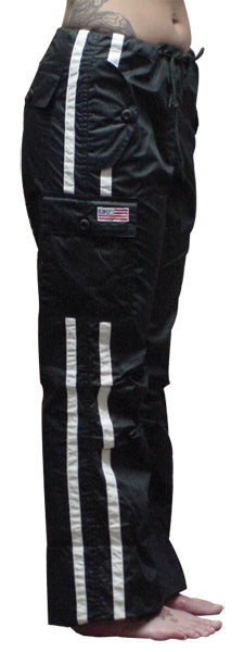 UFO Girls Striped Racer Hipster Pants (Black/White)