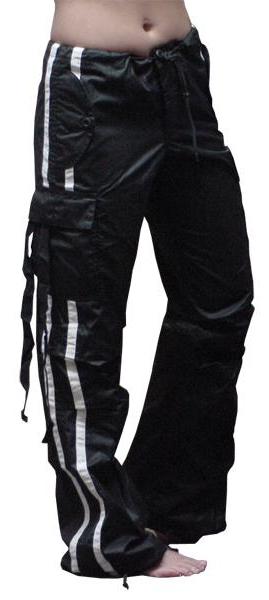 UFO Girls Striped Racer Hipster Pants (Black/White)