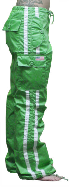 UFO Girls Striped Racer Hipster Pants (Green/White)