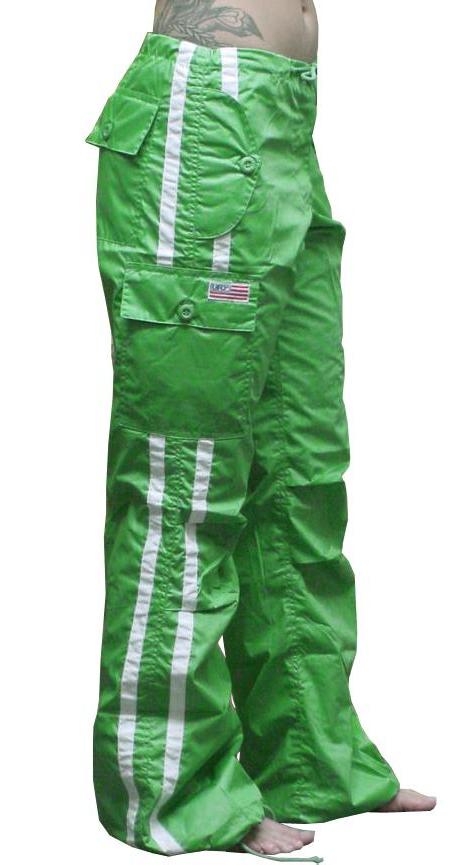 UFO Girls Striped Racer Hipster Pants (Green/White)