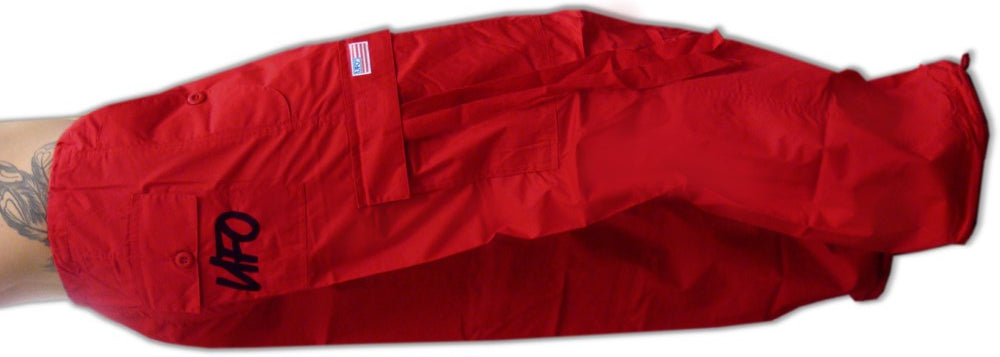 UFO Girly Basic UFO Embroidered Flat Pocket Pants (Red)