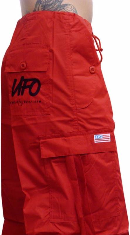 UFO Girly Basic UFO Embroidered Flat Pocket Pants (Red)