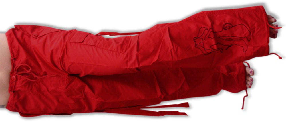 UFO Girly Basic UFO Embroidered Flat Pocket Pants (Red)