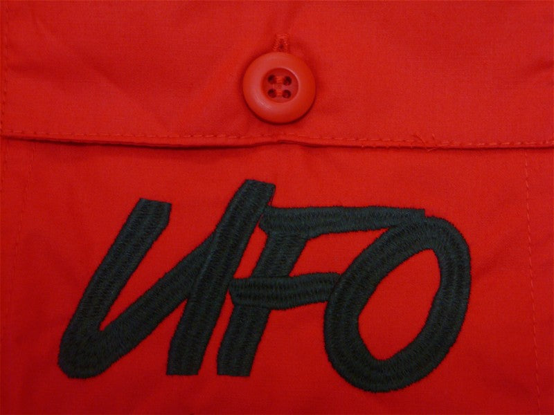 UFO Girly Basic UFO Embroidered Flat Pocket Pants (Red)