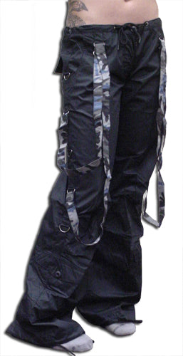 UFO Strappy Hipster Girls Pants (Black/Blue Camo)