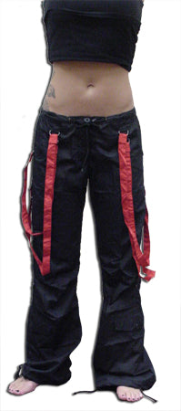 UFO Strappy Hipster Girls Pants (Black/Red)