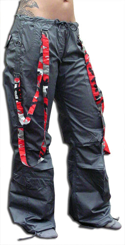 UFO Strappy Hipster Girls Pants (Charcoal/Red Camo)