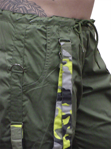 UFO Strappy Hipster Girls Pants (Olive/Yellow Camo)