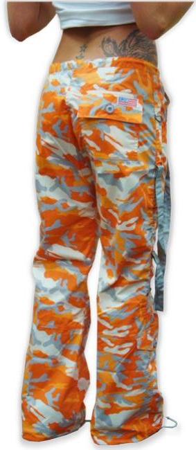 UFO Strappy Hipster Girls Pants (Orange Camo/Silver Grey)