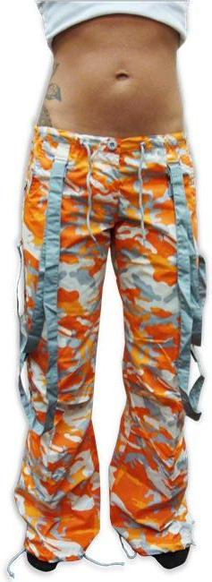 UFO Strappy Hipster Girls Pants (Orange Camo/Silver Grey)
