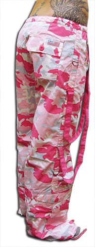 UFO Strappy Hipster Girls Pants (Pink Camo/Pink)