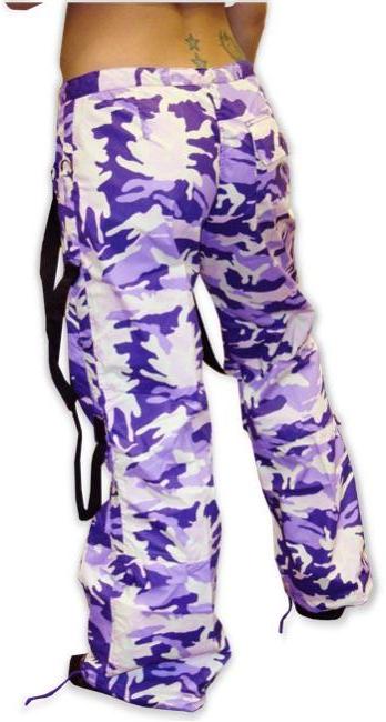 UFO Strappy Hipster Girls Pants (Purple Camo/Black)