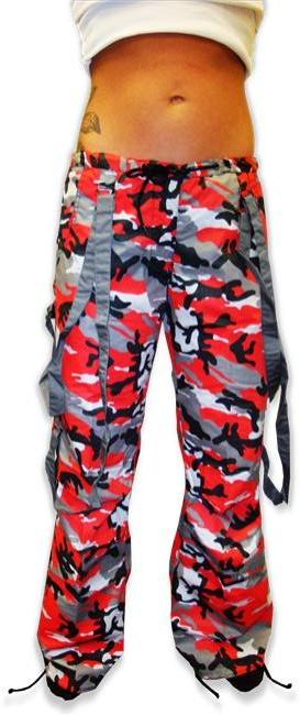 UFO Strappy Hipster Girls Pants (Red Camo/Charcoal Grey)