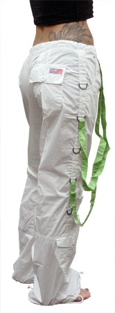 UFO Strappy Hipster Girls Pants (White/Green)